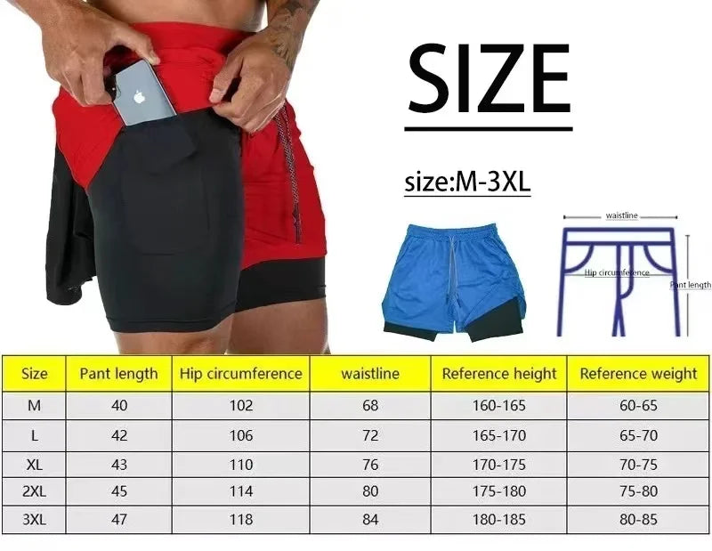 Featuring a tight double-layer design, sports shorts